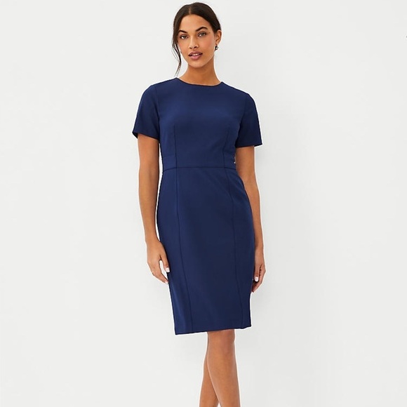 Ann Taylor Dresses & Skirts - New Ann Taylor Short Sleeve Sheath Dress in Bi-Stretch - Curvy Fit 2.